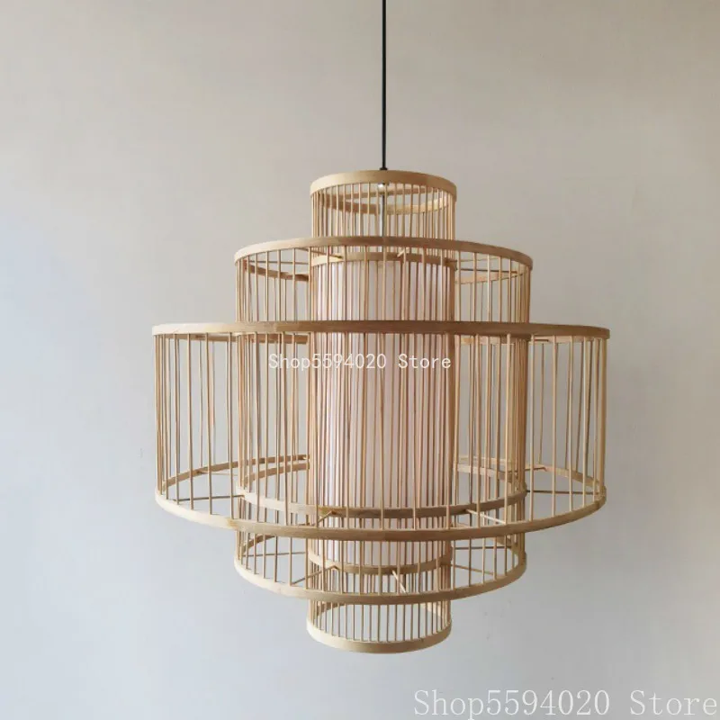 Бамбуковая лампа в китайском стиле художественная Люстра для Юго Восточной Азии