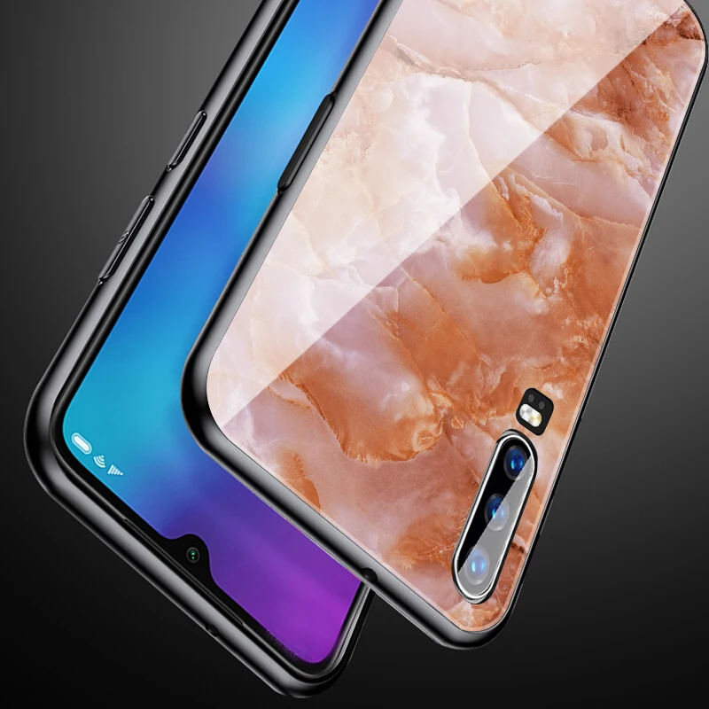 Цветной мраморный чехол для телефона huawei P30 P20 Lite Shookproof закаленное стекло чехол для mate 20 Lite Honor 9 10 Lite 8X MAX Nova 3