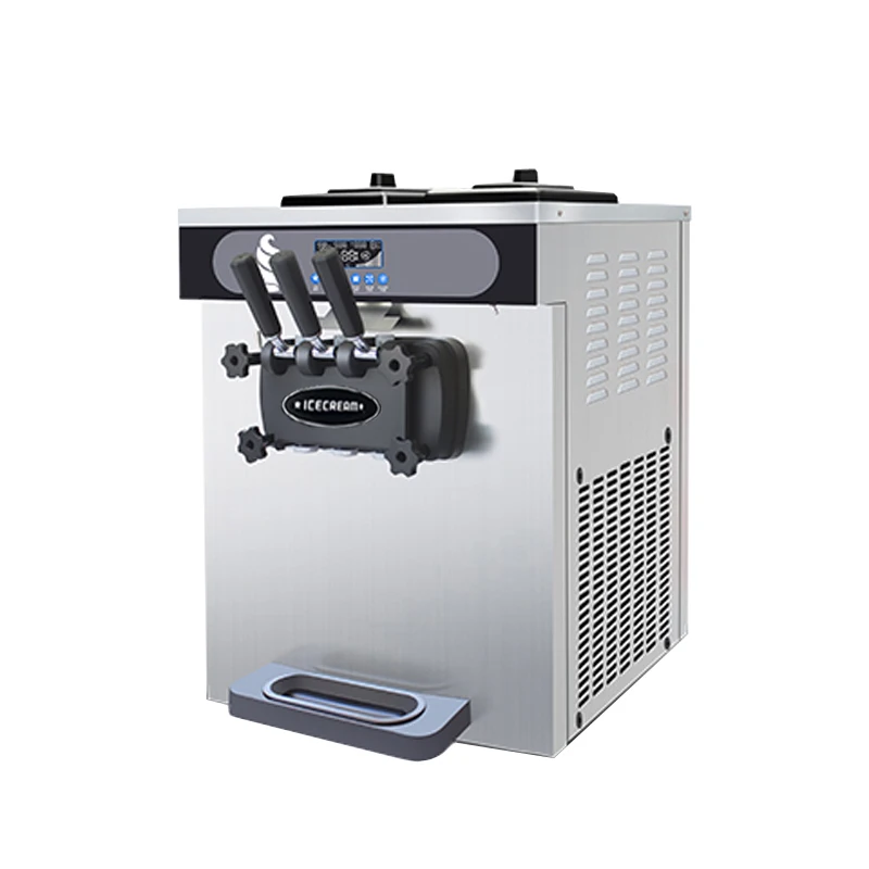 

Commercial Large Output Desktop Three Flavors Ice Cream Machine For Pizza Shop Stainless Steel Ice Cream Vending Machine