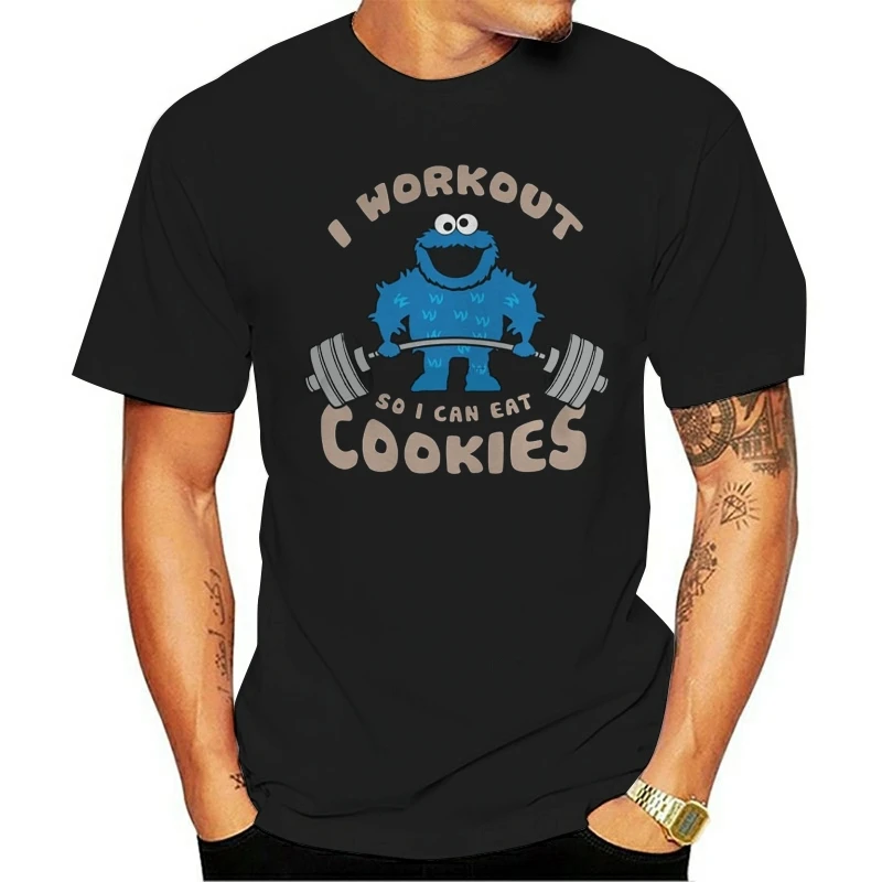 Забавная Мужская футболка для женщин новинка I Workout So Can Eat Cookies () крутая | одежда