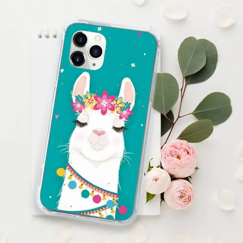 

Alpaca cute cartoon animal Phone Cases for iPhone 11 12 pro XS MAX 8 7 6 6S Plus X 5S SE 2020 XR Luxury brand shell funda coque