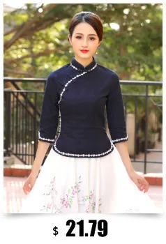 SHENG COCO китайские чернила топы с картинками летние женские Cheongsam стиль Топы художественный костюм для выступлений рубашка с коротким рукавом XXXL XXL XL
