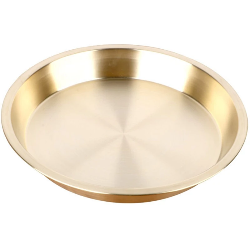 

24CM Plate Thickened Pure Copper Plate Dinner Plate Fruit Plate Wedding Plate Tray Steamed Fish Chicken Plate