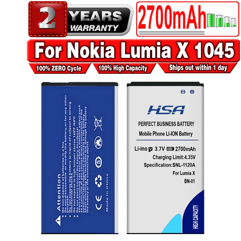 Аккумулятор BN01 BN 01 BN-01 для Nokia Lumia X 2700 аккумулятор 1045 мАч 980 RM 1013 Нормандия/X2 + Plus X2DS |