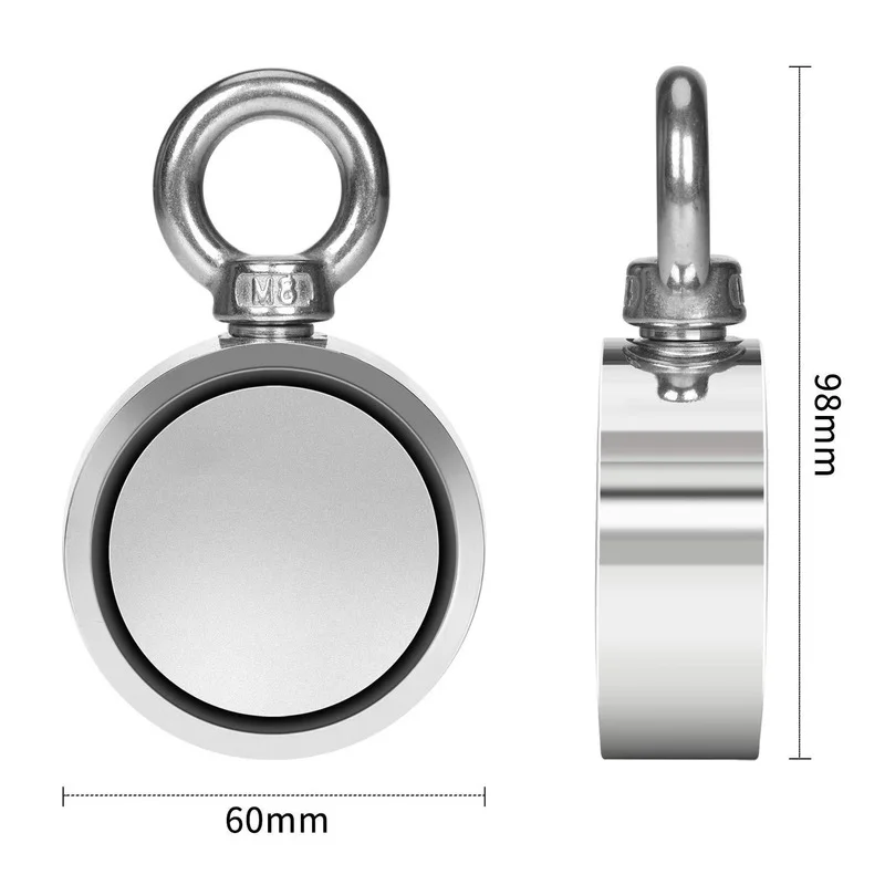 

Fishing Magnet 200/300KG Neodymium Metal Double Sided Magnetic Detector Kit Fishing Boat Magnet Lifting Hanging Outdoor Tools