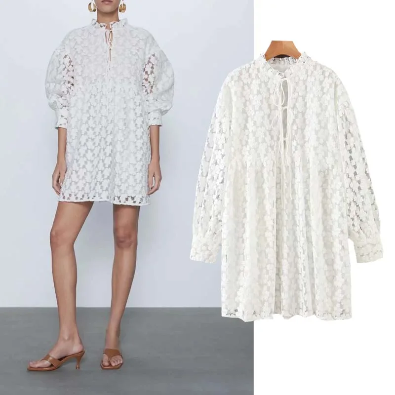 Женское платье с вышивкой Za вечерние тажное праздничное круглым вырезом и