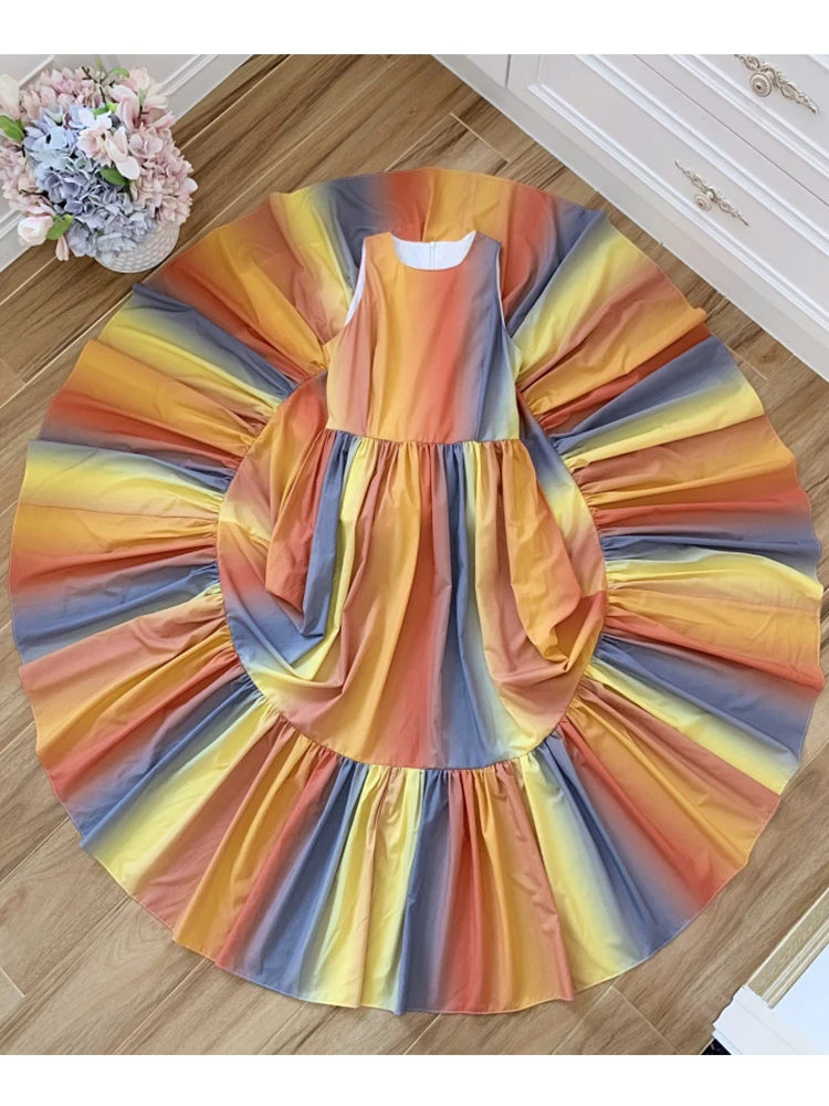 Женское плиссированное платье Zou без рукавов летнее в стиле ретро | Женская