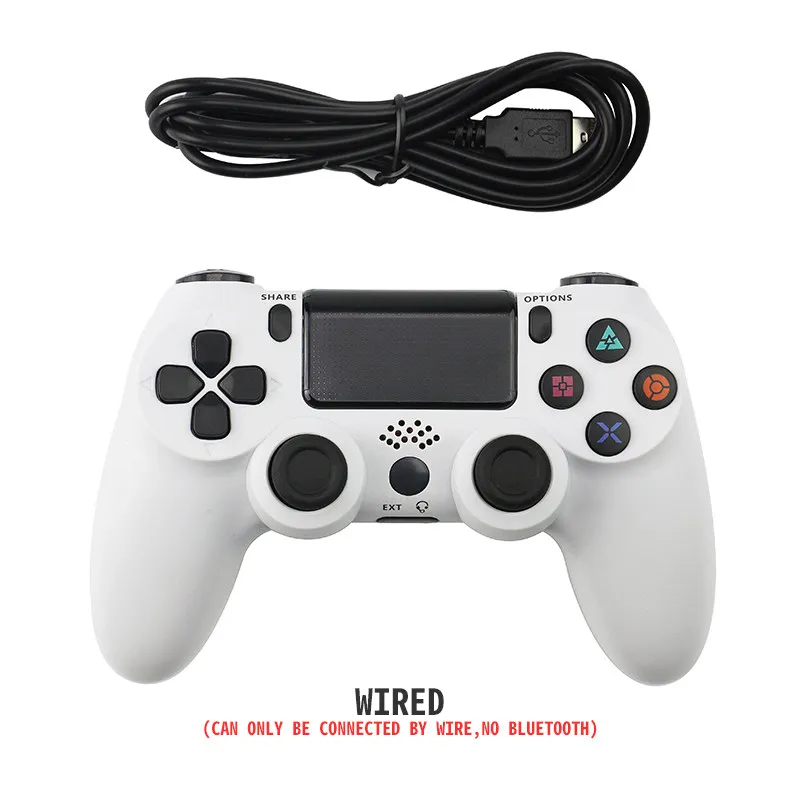 Данных лягушка Bluetooth Беспроводной игрового контроллера геймпад для PS4 контроллер для Playstation 4 Dualshock 4 двойной вибрации джойстика геймпад - Цвет: White wired