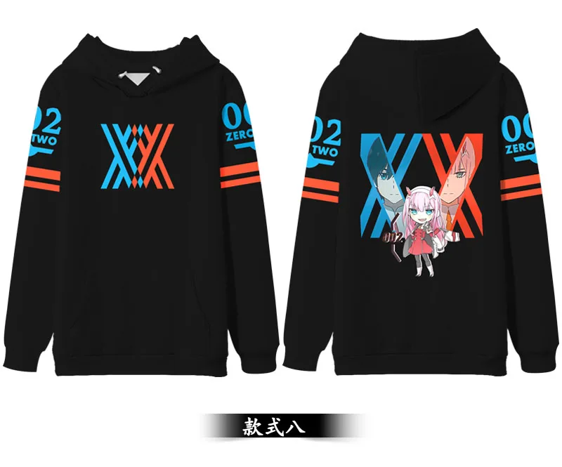 Winter 8 Аниме Толстовка Darling in the franxx 02 ZERO TWO HIRO ICHIGO Косплей Толстовка с капюшоном полноцветный пуловер с принтом Подростковая ПАРА ПАЛЬТО - Цвет: Winter 8