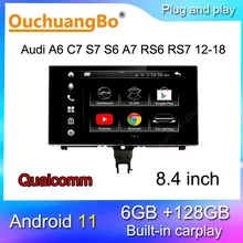 Ouchuangbo car radio multimedia stereo for 8.4 inch A6 C7 S7 S6 A7 RS6 RS7 Android 11 Qualcomm GPS navigation Rotate screen