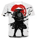 Новая футболка с 3D-принтом японского самурая, модная мужская и женская футболка с круглым вырезом и коротким рукавом, детский летний топ