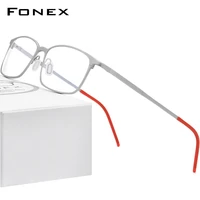 fonex pure titanium eye glasses frames for men square prescription eyeglasses 2020 new vintage optical korean eyewear women 8551