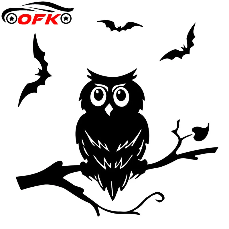

Owl Bats Bird Fashion Car Accessories Stickers Decals Black/Silver 16.5cm*16cm