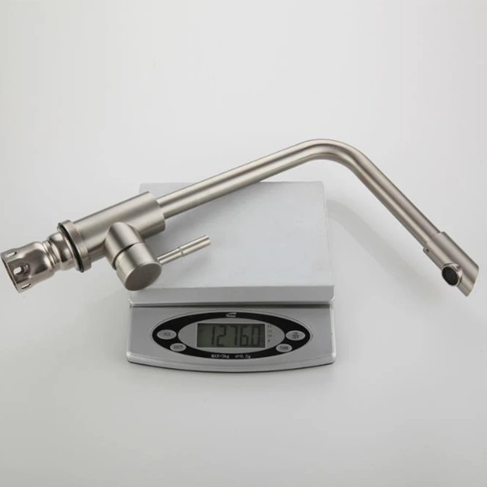 

Bathroom Faucet Single Handle 304 Stainless Steel Brushed Basin Faucet Water Tap Hot and Cold Water Sink Tap Mixer Bath Faucets