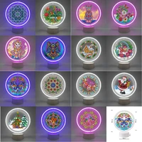 diy diamond painting led light lamp animal butterfly picture embroidery led neon light table desk decoration christmas gifts