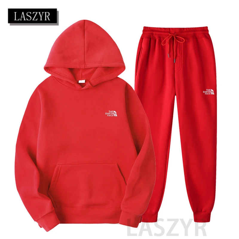

LASZYR Brand Men Printed Casual Sets Autumn New Men's Hoodies + Pants Two-piece Tracksuit Trendy Sportswear Set Women Streetwear