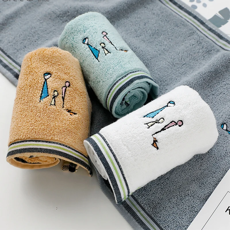 Полотенце для лица прямоугольное вышитые полотенца хлопок 1 шт. | Дом и сад