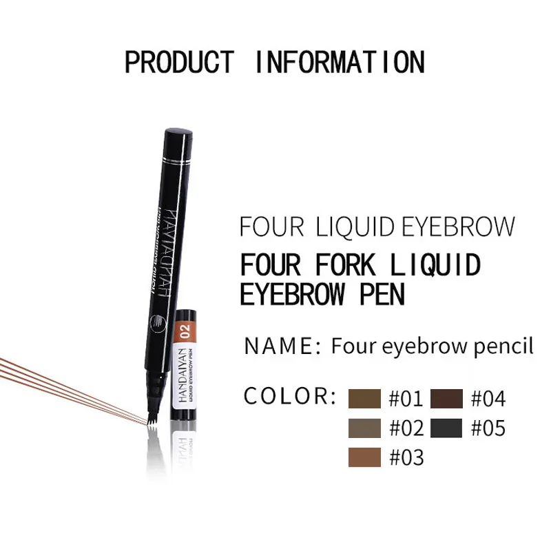

Four-head Eyebrow pencil Liquid Eyebrow pencil Very finely sculpted Eyebrow Pencil waterproof and durable four-pronged eyebrow