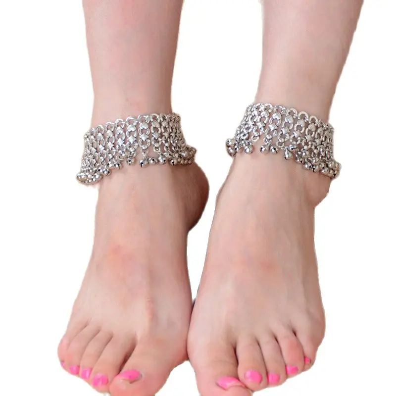 

Bohemian Silver Infinity Heart Cute Jingle Bells Tassel Anklet Ankle Foot Chain Barefoot a for Women Girl Jewelry 1pc