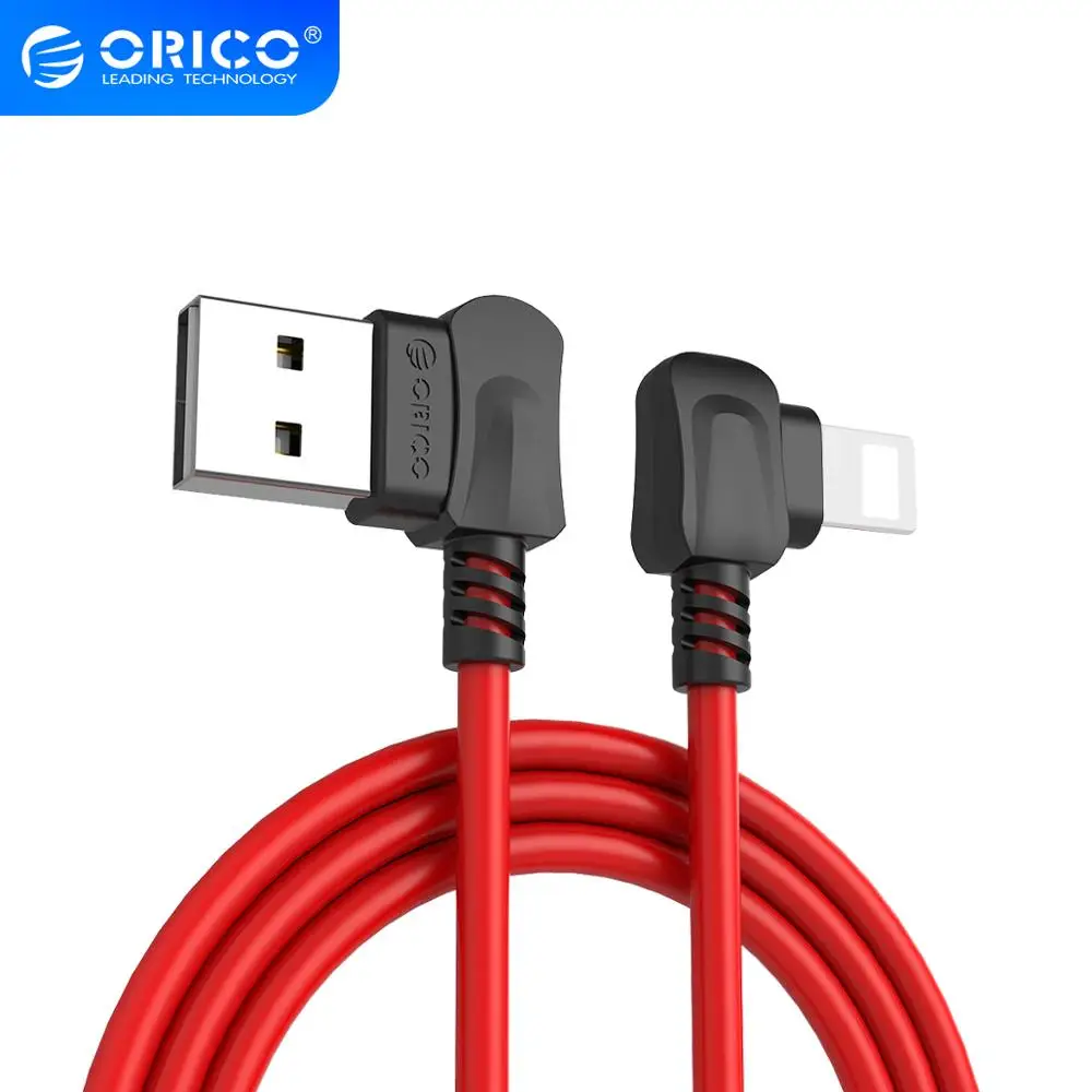 ORICO правый изгиб для Apple Lighting USB зарядный кабель iPhone x 6 7 8 Data iPad TPE красный |