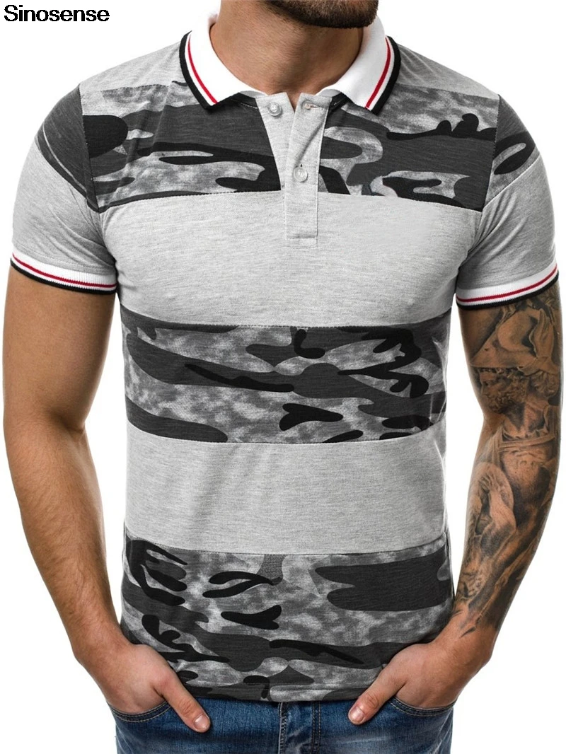 Мужская классическая рубашка поло из 65% хлопка с коротким рукавом брендовая