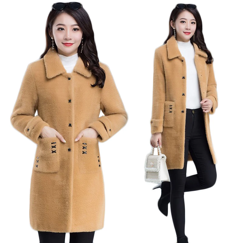 Haute Couture Fur Parkas Top Women Clothing Shaggy Coat Winter Imitate Mink Cashmere Keep Warm Outwear Quality Assurance 367