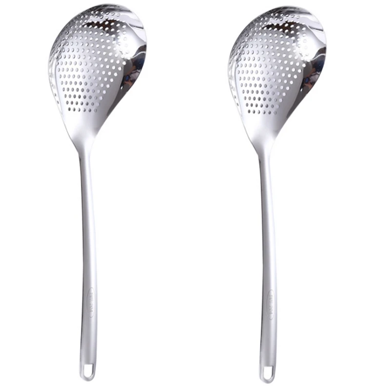 

2PCS Multi-Functional Hot Pot Skimmer Spoon Stainless Steel Mesh Food Strainer for Skimming Grease and Foam Kitchen Tool