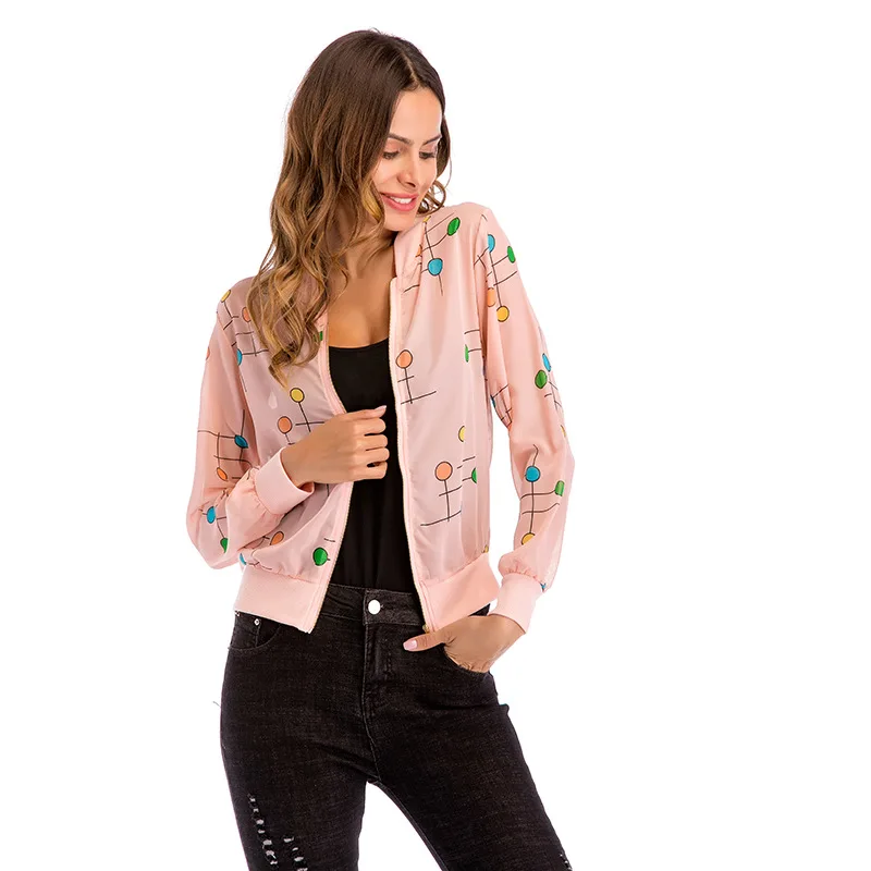 

S2CITYLIFE European And American Sunscreen Long-Sleeved Fashion Jacket Women's Cardigan Thin Short Loose Jacket