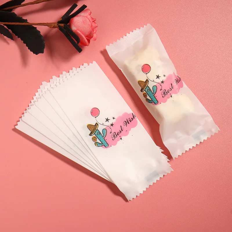 200 шт./лот упаковка Nougat ручная работа с наилучшими пожеланиями мультяшный кактус