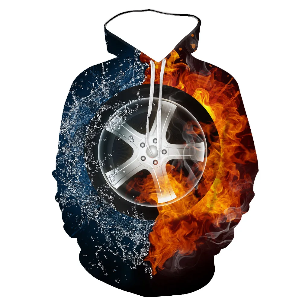 

Aikooki Yellow And Blue 3D Fire autumn Men Sweatshirt Women Hoodies outwear Winter Handsome Hooded Male 3D Hoody hio hop clothes