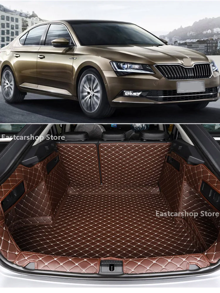 Защитный коврик багажника для Skoda Superb 2021 2020 2019 с полным покрытием, аксессуары для грузового отсека 2018 2017 2016 и более новых моделей.