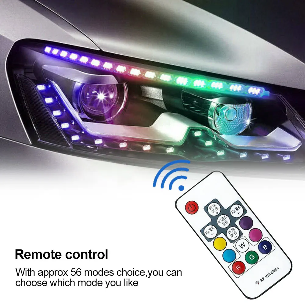 Гибкая светодиодная лента RGB для автомобильных фар 2 шт.