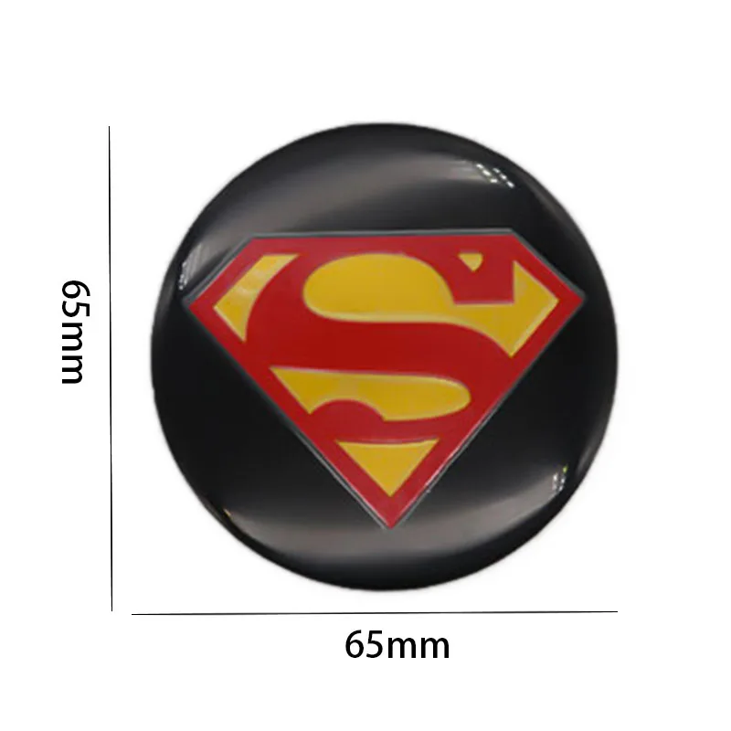

4Pcs 65mm Car Wheel Center Hub Caps Emblem Stickers For Superman-LOGO Car accessoriesmodified hub cover stickers