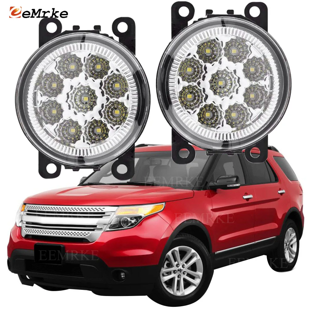 

EEMRKE из 2 предметов авто-Стайлинг для Ford Explorer U502 2011 2012 2013 2014 2015 9 штук светодиодные противотуманные светильник s H11 12V переднего бампера светиль...