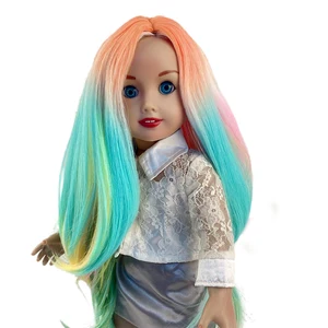 Кукольный парик для американских кукол, термостойкие Сменные длинные вьющиеся волосы, аксессуары для поделок, 18 дюймов