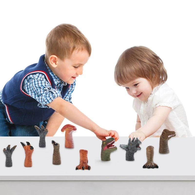 

5 Pcs/Set Dinosaur Animal Finger Puppet Children Early Education Puzzle Parent-child Interactive Performance Props