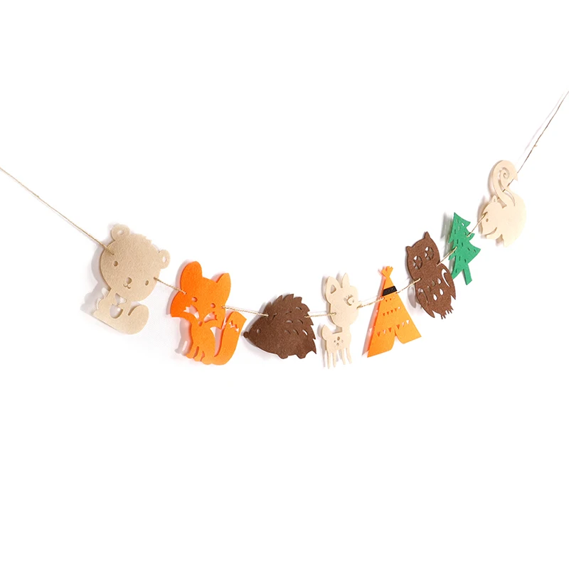 Мультфильм животных Баннер Вымпел флаги для детского душа день рождения Декор