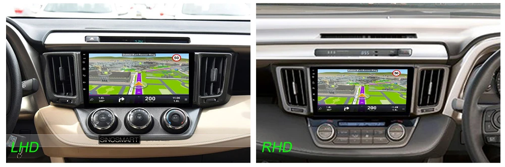 SINOSMART 2.5D ips/QLED автомобильный аудио gps навигационный плеер для Toyota RAV4 2013- RHD LHD 32EQ DSP, 4G опционально