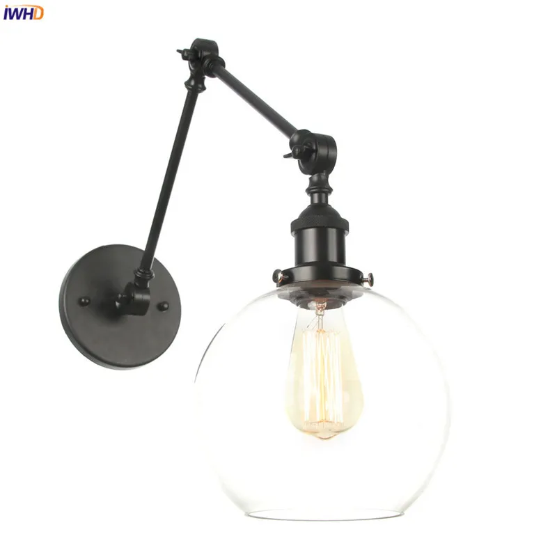 IWHD Лофт Декор стеклянный шар настенный светильник s спальня бар кафе зеркало