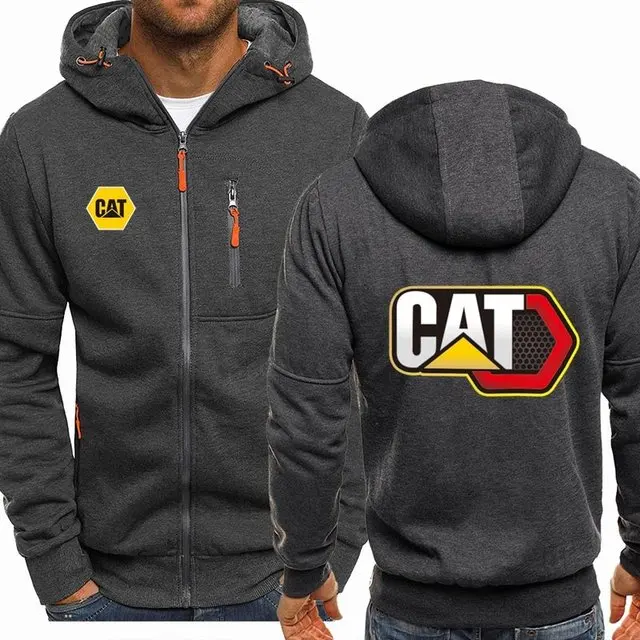 

NEW Jacket Cat Logo Men Print Casual Hip Hop Harajuku Long Sleeve Hooded Sweatshirts Zipper Hoodies Hoody