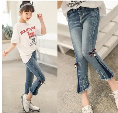 J004 jeans Коллекция года, Весенняя детская одежда джинсы для девочек повседневные тонкие джинсы для маленьких девочек, джинсы для крупных девочек, длинные штаны - Цвет: J004 jeans