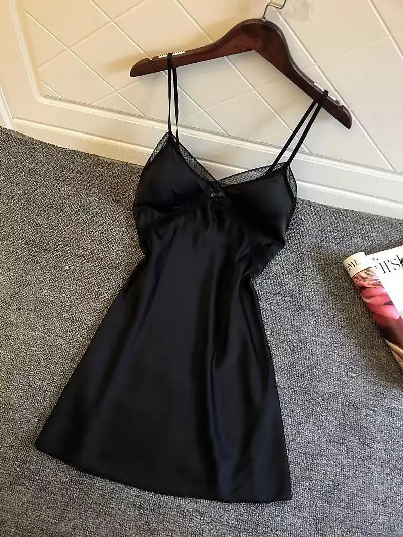 Новинка сексуальное шелковое ночное белье с подушкой на груди кружевная ночная