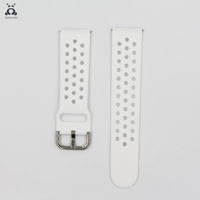 White Lebanda спортивный ремешок для смарт-часов Galaxy Watch Active/42/46 мм, ремешок для HUAWEI GT силиконовый ремешок из мягкой дышащей ткани замена 20 мм/22 мм - Цвет ремешка: White