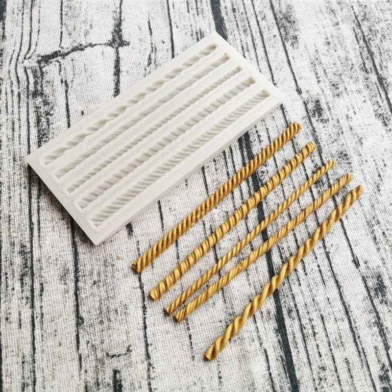 

Kitchen Accessories DIY Twist Rope Shape Mold Cooking Tools Fondant Silicone Molds Chocolate For Baking Cake Decorating