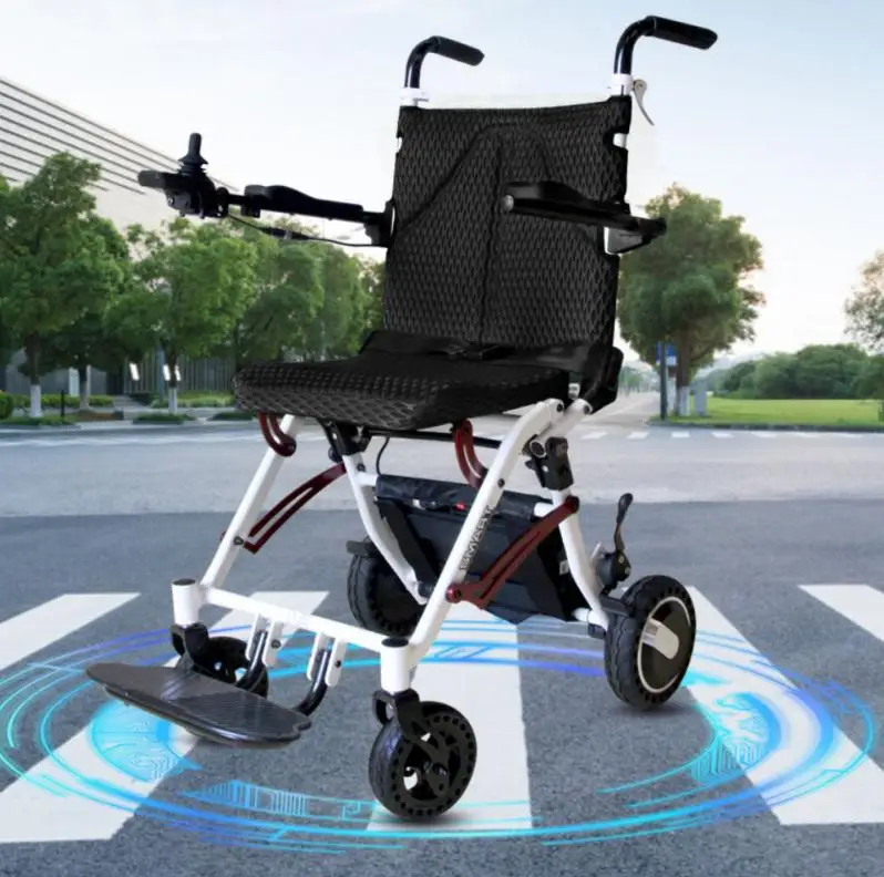 

Free shipping ultra-light folding can be carried on the plane elderly disabled travel electric wheelchair