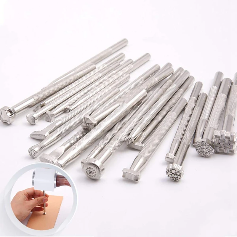 28 шт. кожаные инструменты для тиснения рукоделия штампы различной формы набор