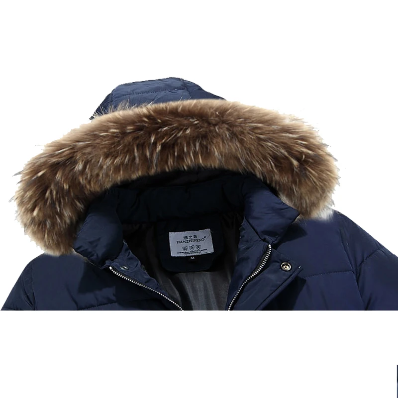 Men's Winter Wool Collar Casual Warm Cotton Coat Coat Cotton Jacket Medium Length Thickened Men's Wear