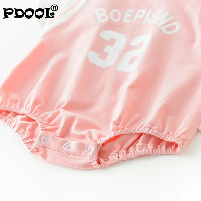 

2021 Summer New Baby Clothes Letter Print Bodysuit Solid Cotton Outfit Short Sleeve Korean Outwears