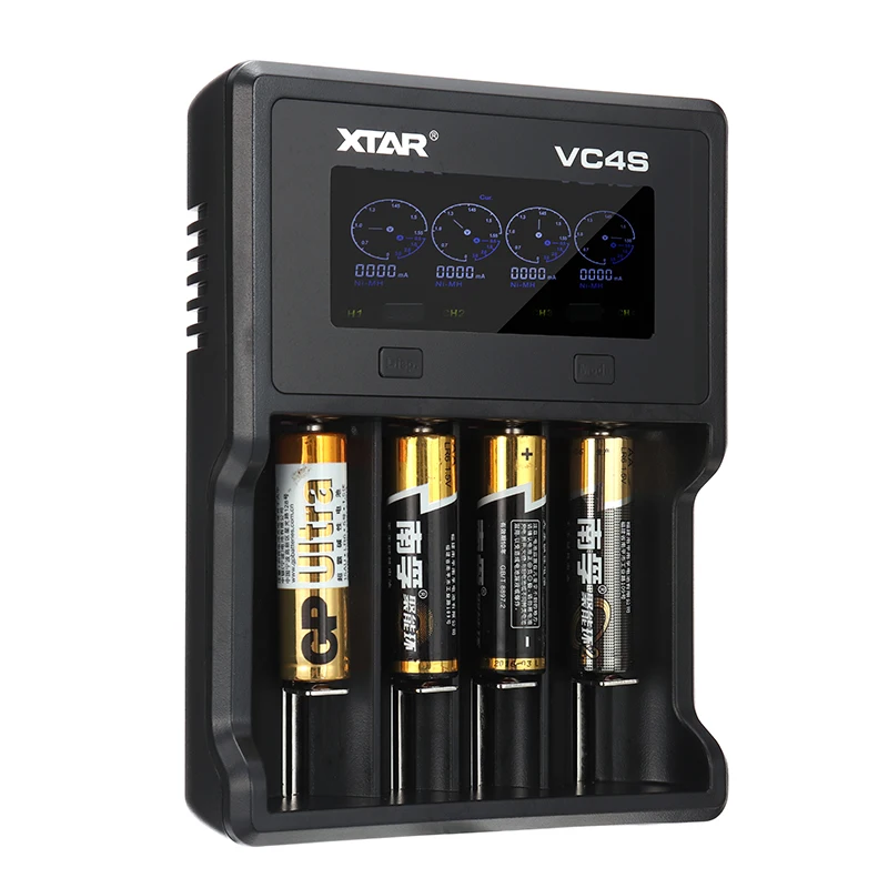 Durable VC4S Battery LCD Charger For 18650 Li-Ion Ni-MH 4-Bay W USB Cable Automatically Cut Off Power When Fully Charged