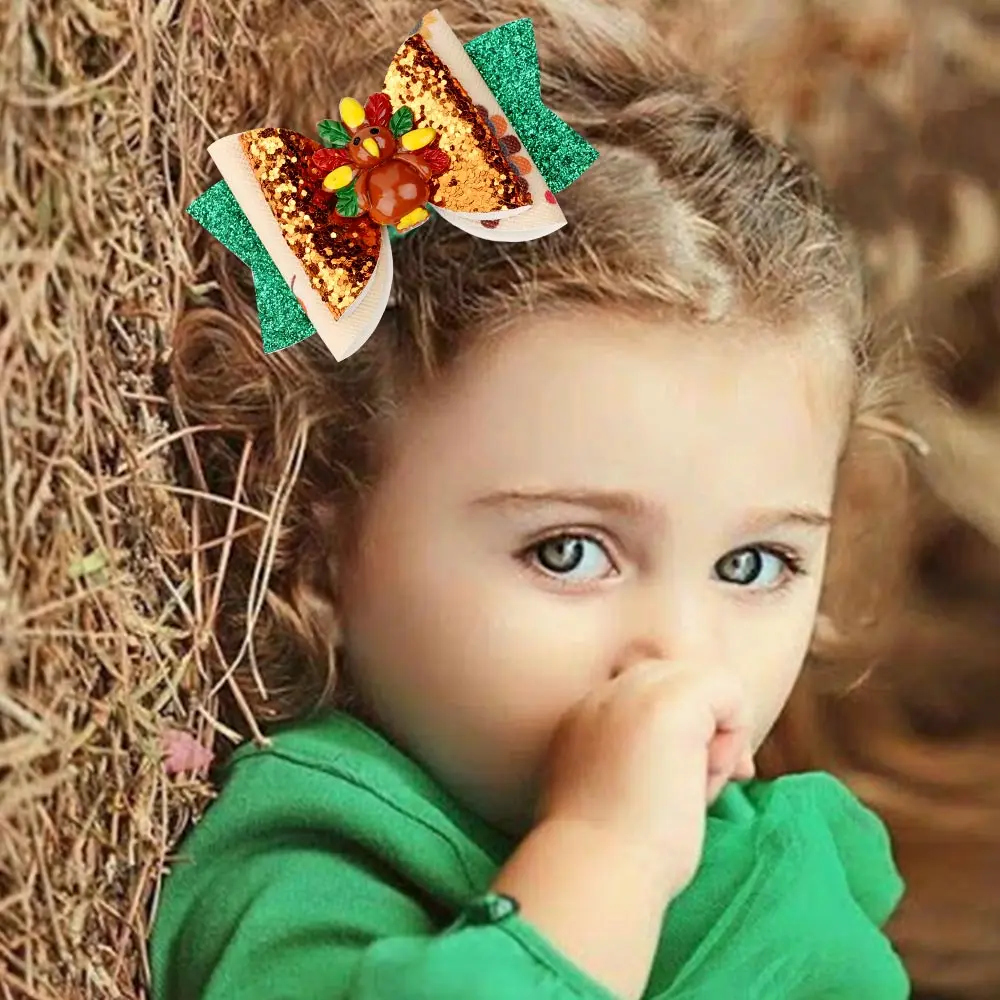 Банты для волос на Пасхальный день девочек 3 шт./лот дюйма Детские блестящие